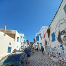 튀니지62 튀니스 옆 시디부사이드 푸른색과 흰색 이미지