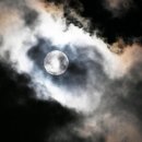 구름속 보름달 이미지