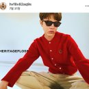 Brown Dog | CREST SHAGGY DOG ROUND CARDIGAN (W) / Red 헤리티지 플로스 쉐기독 니트 가디건