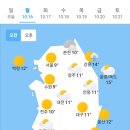 10월 16일 월요일 날씨 이미지