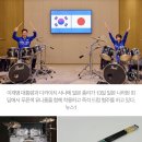 드럼 합주한 李대통령, 다카이치에 나전칠기 드럼 세트 전달 이미지