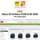 [가격정보] 니콘 새 모델 D5, D500, SB-5000 등 예약구매 가격정보 알려드립니다. 이미지