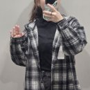 키작녀 행텐틴즈 후드체크셔츠, 세미와이드 팬츠 후기