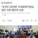 &#39;전국민 25만원&#39; 민생회복지원금 법안 국회 행안위 상정 이미지