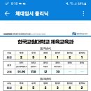 작년 기준 체대 국립대 서울대 한체대 교원대 수능 성적 및 실기 성적 예시 . 출처는 입시 까페 체대 클리닉. 이미지