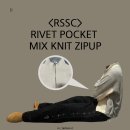 알에스 디자인 | 믹스된 짜임의 부드러운 RSSC 리벳 포켓 믹스 니트 집업