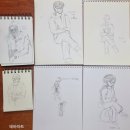 인물크로키 ㅡ 최나단, 임소현, 이서현, 박규리, 목하린, 목세은 이미지