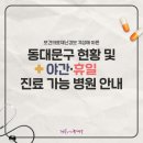 보건의료재난 경보 단계 격상에 따른 ＜동대문구 현황 및 야간·휴일 진료가능 병원＞ 안내 이미지