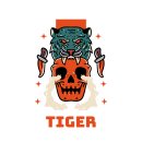 tiger and heart design 이미지