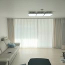 숲속마을2단지 정류장 | 일산커튼 숲속마을 두산위브2단지 거실 생활암막커텐 다시봄 설치후기