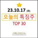 디에스자원산업 | 오늘의 특징주 TOP 30종목 / 상한가 종목 [23/10/17 디에스경제연구소]