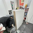 온니크 | 인천 용현동 미용실 - "온니크헤어"] - "샴푸실 ㄷ자...타일 부분마감,화이트 페인트 마감" 목공 작업후기