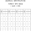 2010년 윤리 수능 시험 문제지 및 정답지 이미지