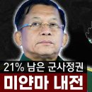 미얀마 내전 - 이제는 21%만 통치하는 군부 정권 이미지