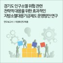 경기도 인구소멸 위험 관련 전략적 대응을 위한 효과적인 지방소멸대응기금제도 운영방안 연구 [경기연구원 연구보고서] 이미지