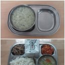 4월 25일: 브로콜리죽 / 기장밥,바지락수제비,돼지고기간장볶음,김구이,배추김치/찐감자,우유 이미지