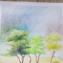 색연필로 그리는 풍경화 이미지