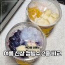 빽다방 대전송강동점 | 빽다방 컵빙수 여름 신메뉴 망고 vs 블루베리 2종 비교