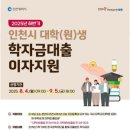 인천시 대학(원)생 학자금대출 이자지원 이미지