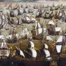 세계전쟁사 다이제스트 100 스페인의 무적함대 아르마다 패배 영국해군, '프로테스탄트 바람'을 등지고 싸워 이기다(1588년) 이미지