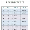 2014년 고신 산악회 산행계획 이미지