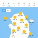 01월 16일 화요일 날씨 이미지