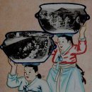 물동이 이고 가는  이미지