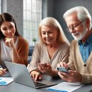 실버 스마트폰 활용법 배우기 이미지