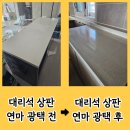 평화광택 | 씽크대 인조 대리석 상판 변색 얼룩 스크래치 연마 광택 비용