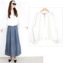 송선 | 긴팔 나그랑 지퍼 반오픈 루즈핏 블라우스 추천| 봄가을 박시 여리여리 코튼 면 화이트 데일리룩 코디...