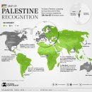 55개국은 팔레스타인을 인정하지 않고, 29개국은 이스라엘을 인정하지 않는다. 이미지