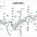 낙남정맥 개념도 및 세부진행 구간 이미지