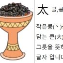 먹방한자(2023년 5월17 수)클,콩 태(太) 이미지