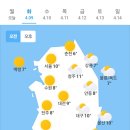 오늘의 날씨🌞☔️☃️, 2024년 4월 9일 화요일 이미지