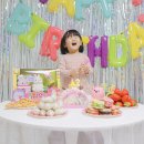 샘내어린이집 | 두돌 생일상 다이소 생일파티용품 풍선 꾸미기 &amp; 두돌떡 의미