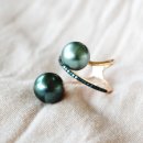 더블링 (double ring) | 타히티 흑진주반지 제작후기/Tahiti Black Pearl Double Ring/Melidiamond세팅