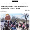 미국 역대 최다 '반트럼프 시위'...'No Kings' 이미지