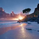 노을바다풍경 이미지