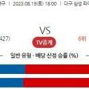 8월19일 국내야구 자료정보 이미지