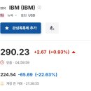 IBM 2분기 예비실적 발표후 프리장 폭락.. 이미지