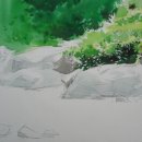 계곡수채화 이미지