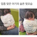 예방 접종한 아기의 슬픈 뒷모습 이미지