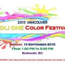 [밴쿠버 9월 이벤트] HOLI ONE Color Festival 이미지