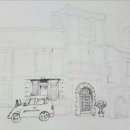 펜드로잉과 수채화 이미지