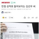 수능 만점 성적표 보여주는 만점자 이미지