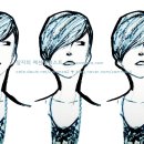 [잠자의 패션일러스트] Blue Hair (포스터물감) 이미지