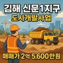 김해 신문1지구 1종일반주거지 매매 평당 최저금액