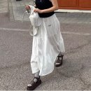 여름 캉캉 스커트 코디 Lazy Cancan Shirring Skirt 레이지지 시어링 티어드 롱 치마 내돈내산 후기