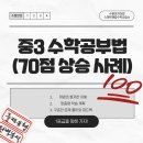 [공지] [후기 및 성과]중3 수학 공부법, 성적 70점 상승 사례 (30점→100점)