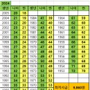 2024년 나이표 이미지